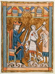 Ms 3016 fol.11v Das Massaker der Unschuldigen, aus Psautier à l